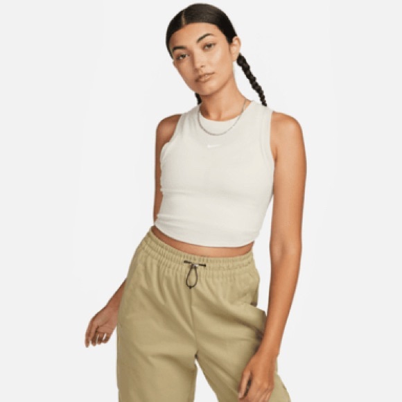 Nike Women's Sportswear Chill Knit - Tight Cropped Mini-Rib Tank Top - Picture 1 of 3
